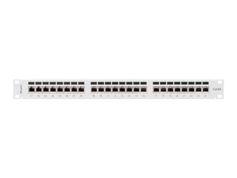 LANBERG PATCH PANEL 24 PORT 1U 19" KAT.6A FTP SZARY PPSA-1024-S