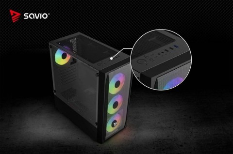 Savio Obudowa komputerowa Noctis FLOW RGB X1