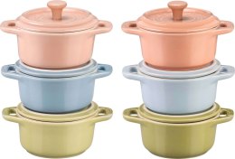 Zestaw 6x mini naczyń STAUB GIFT GIVING Mini cocotte okrągły 10 cm, wielokolorowe