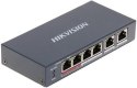 Hikvision DS-3E0106P-E/M łącza sieciowe Nie zarządzany Fast Ethernet (10/100) Obsługa PoE Niebieski