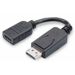 Kabel adapter DIGITUS DisplayPort, DP-HDMI typA, M/Ż 0,15m, DP 1.2