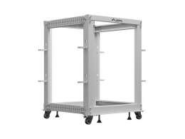 Lanberg Stojak Open rack 19 cali 15U 600x600-1100 regulowany szary