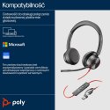 POLY Zestaw słuchawkowy Blackwire 8225 Stereo USB-C + przejściówka USB-C/A