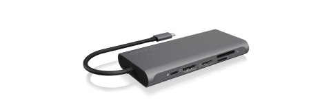 ICY BOX IB-DK4050-CPD Przewodowa USB 3.2 Gen 1 (3.1 Gen 1) Type-C Antracyt