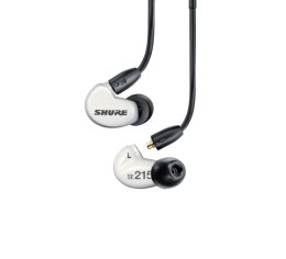Shure SE215DYWH+UNI-EFS - Słuchawki douszne AONIC215 z pojedynczym przetwornikiem i kablem 3.5mm (białe)