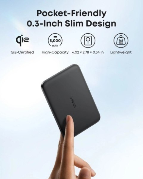 Anker PowerBank Nano 5k mAh slim czarny