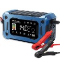 Qoltec Mikroprocesorowa ładowarka 12V 15A | Prostownik z funkcją naprawy i podtrzymania zasilania podczas wymiany akumulatora | do AGM 