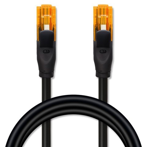 Qoltec Kabel patchcord UTP | kat.6 | 2 x RJ-45 | High speed 1Gb/s | Pozłacane styki | 10m | Czarny