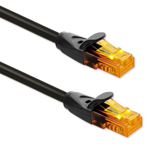 Qoltec Kabel patchcord UTP | kat.6 | 2 x RJ-45 | High speed 1Gb/s | Pozłacane styki | 15m | Czarny