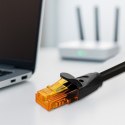 Qoltec Kabel patchcord UTP | kat.6 | 2 x RJ-45 | High speed 1Gb/s | Pozłacane styki | 20m | Czarny