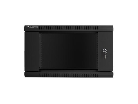 Szafa jednosekcyjna Lanberg WF01-6606-10B (6U; 368mm / 600mm / 600 mm; wisząca; Szklane; 19''; kolor czarny) (WYPRZEDAŻ)
