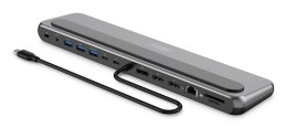 Stacja dokująca USB-C 12 portowa, max. 8K/30Hz z HDR, HDMI, DP, max. 3 monitory (MST), USB-C 3.2 Gen2, Gigabit Ethernet, SD/Micr