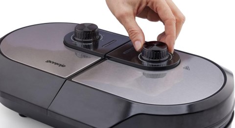 Grill elektryczny Gorenje Mini Grill, Talerz waflowy, WM1400SB, 1400 W, Średnica 18 cm, Czarny