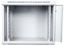 Szafa krosowa wisząca n/dz 19" 9U S/600 G/450 szary, drzwi metalowe, zdejmowane panele boczne