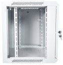 Szafa krosowa wisząca n/dz 19" 9U S/600 G/450 szary, drzwi metalowe, zdejmowane panele boczne