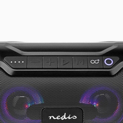 Głośnik Nedis Party Boombox 60W LED [60W/ 6Std Akku/ Bluetooth/ TWS/ LED]
