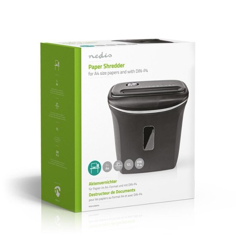 Niszczarka do papieru Nedis 12l DIN P-4 190W Czarna