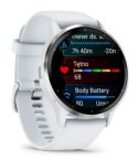 Garmin Venu 3 z czujnikiem tętna HRM Elevate Ox (srebrna ramka / kamiennobiała koperta / kamiennobiały pasek)