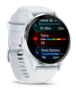 Garmin Venu 3 z czujnikiem tętna HRM Elevate Ox (srebrna ramka / kamiennobiała koperta / kamiennobiały pasek)