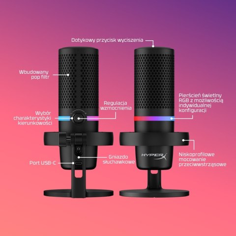 Mikrofon HyperX DuoCast Juodas Czarny