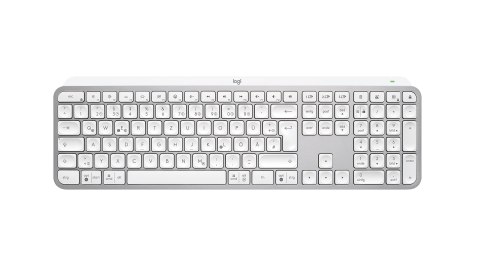 Klawiatura Logitech MX Keys S 920-011566 RF Wireless + Bluetooth QWERTZ Niemiecki Aluminium, Biała