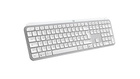 Klawiatura Logitech MX Keys S 920-011566 RF Wireless + Bluetooth QWERTZ Niemiecki Aluminium, Biała