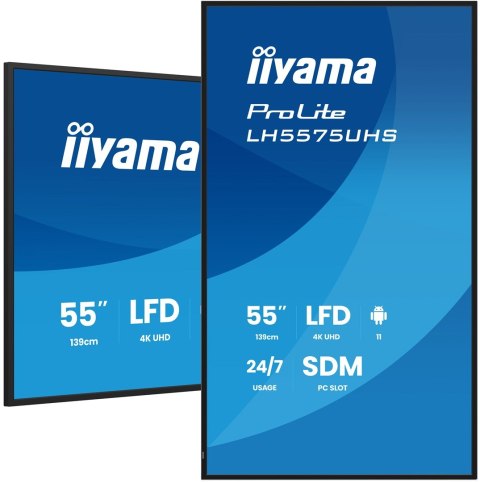Monitor IIYAMA 139.0cm (55") LH5575UHS-B2AG 16:9 2xHDMI+3xDP+2xUSB (Speditionsversand)