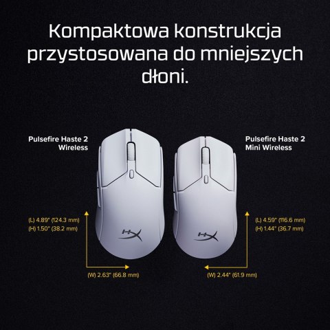 Mysz HP HyperX Pulsefire Haste 2 Mini Wireless White Gaming Mouse