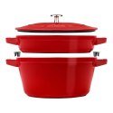Zestaw 2 naczyń żeliwnych z pokrywką STAUB 40508-384-0 - czerwony 24 cm
