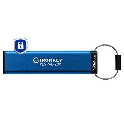 Kingston Technology IronKey Keypad 200 pamięć USB 32 GB USB Typu-A 3.2 Gen 1 (3.1 Gen 1) Niebieski
