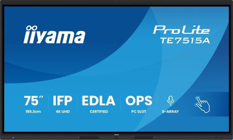Monitor IIYAMA 189.3cm (75") TE7515A-B1AG 16:9 M-Touch 2xHDMI+2xUSB-C (Speditionsversand)