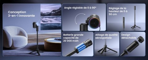 JMGO Projektor picoPlay, zestaw: stojak+powerbank