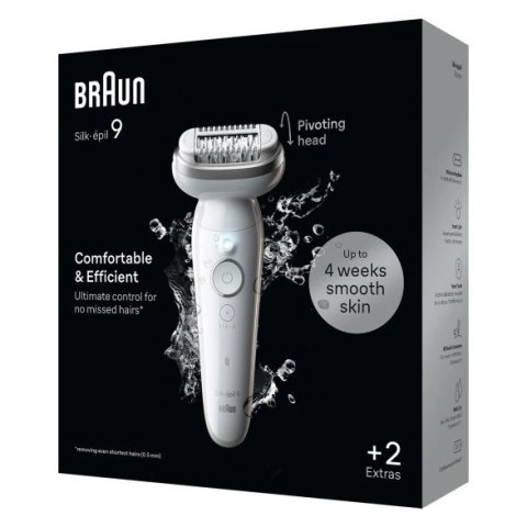 Depilator IPL BRAUN Silk-epil 9-011 3D, praca na sucho i mokro, Biały, Złoto