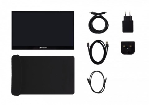 Monitor komputerowy Verbatim 49593 43,9 cm (17.3") 1920 x 1080 px Full HD LCD Ekran dotykowy Czarny