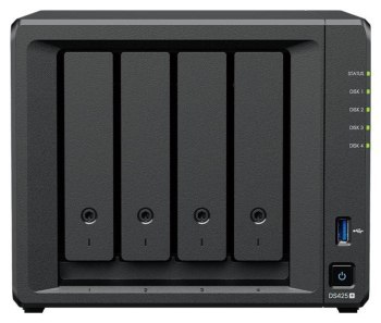Synology DS425+ | 4-zatokowy serwer NAS, Intel Celeron, 2GB RAM, 2x M.2 NVMe, Tower