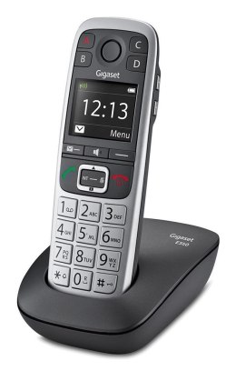 Telefon Gigaset E560 z systemem DECT, identyfikacja dzwoniącego, Czarny, Srebrny
