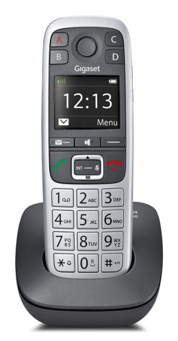 Telefon Gigaset E560 z systemem DECT, identyfikacja dzwoniącego, Czarny, Srebrny