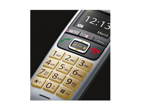 Telefon Gigaset E560 z systemem DECT, identyfikacja dzwoniącego, Czarny, Srebrny
