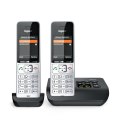 Telefon analogowy/DECT Gigaset COMFORT 500A duo Nazwa i identyfikacja dzwoniącego Czarny, Srebrny