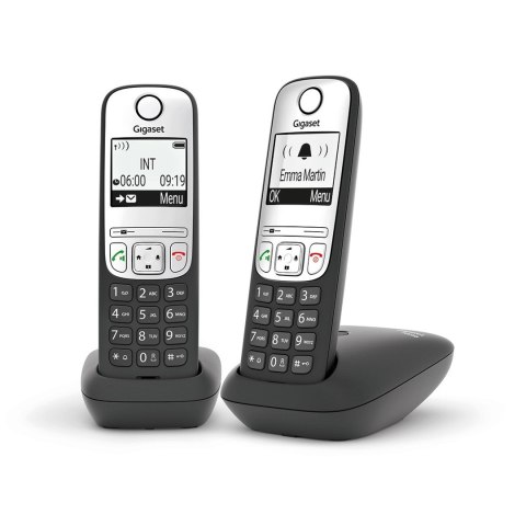Telefon bezprzewodowy DECT Gigaset A690 Duo czarny