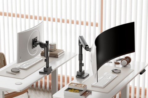 Digitus Ramię biurkowe pojedyncze z zaciskiem i sprężyną gazową 1x LCD max. 57" 27kg, VESA: 75x75, 100x100, czarne