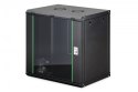 Digitus Szafa sieciowa wisząca Dynamic 19" 12U rack 607x600x450mm, drzwi szyba, czarna, niezłożona, 60kg