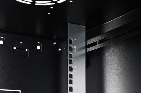 Digitus Szafa sieciowa wisząca Dynamic 19" 12U rack 607x600x600mm, drzwi szyba, czarna, niezłożona, 60kg
