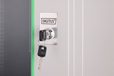 Digitus Szafa sieciowa wisząca Dynamic 19" 12U rack 607x600x600mm, drzwi szyba, szara, niezłożona, 60kg