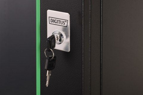 Digitus Szafa sieciowa wisząca Dynamic 19" 16U rack 785x600x600mm, drzwi szyba, czarny, niezłożona, 60kg