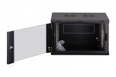 Digitus Szafa sieciowa wisząca Dynamic 19" 7U rack 385x600x450mm, drzwi szyba, czarna, niezłożona, 60kg
