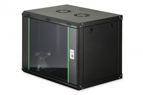 Digitus Szafa sieciowa wisząca Dynamic 19" 9U rack 474x600x450mm, drzwi szyba, czarna, niezłożona, 60kg