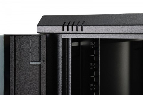 Digitus Szafa sieciowa wisząca Dynamic 19" 9U rack 474x600x600mm, drzwi szyba, czarna, niezłożona, 60kg