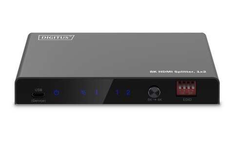 Rozdzielacz / Splitter HDMI 1x2, 8K/60Hz (4:4:4) z HDR, 48 Gbps, HDCP 2.3. Toslink / Stereo, EDID