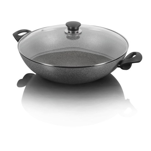 Wok granitowy indukcyjny z 2 uchwytami i pokrywką Ballarini Ferrara - 36 cm